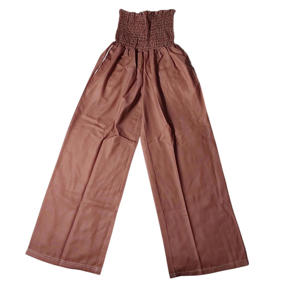 Women's Size L Straight Leg Pockets Extra High Waist Trouser FREE S&H